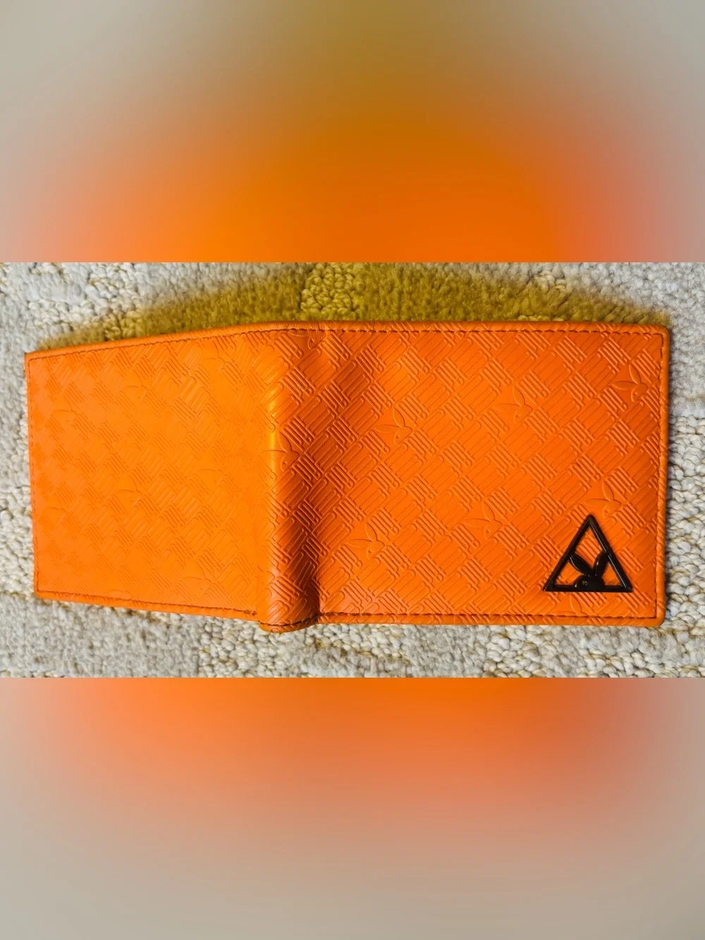 Orange Playboy Logo Bifold Wallet